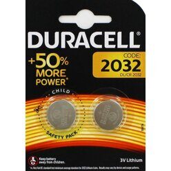 Батарейки Duracell CR2032 3V литиевая, 2BL